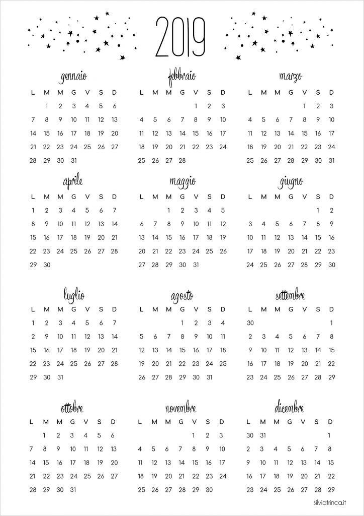 Set up del bullet journal 2019 e calendario a4 da stampare 